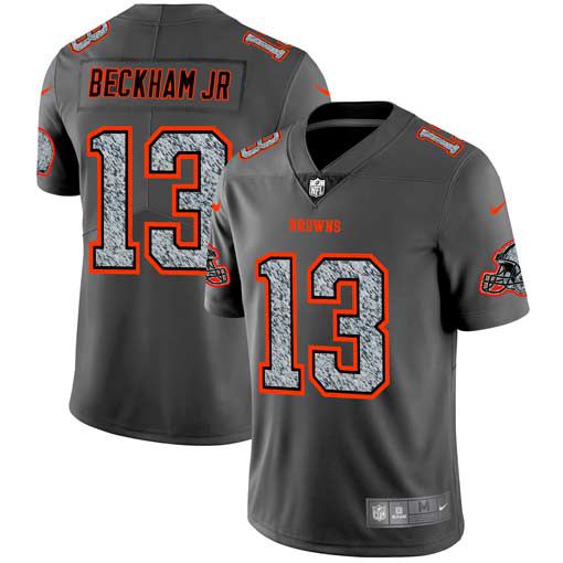 Men Cleveland Browns 13 Beckham jr Nike Teams Gray Fashion Static Limited NFL Jerseys